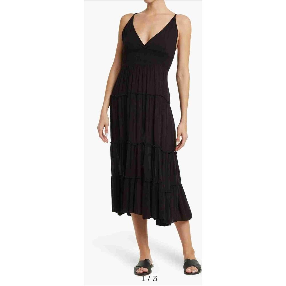 N-Gal Black Sleeveless Scoop Neck Maxi Dress Size Large